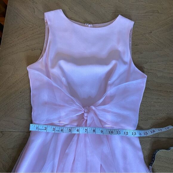 Vintage Geary Roark Pink Mini Cocktail Dress with Organza overlay Size 8 - Picture 7 of 10